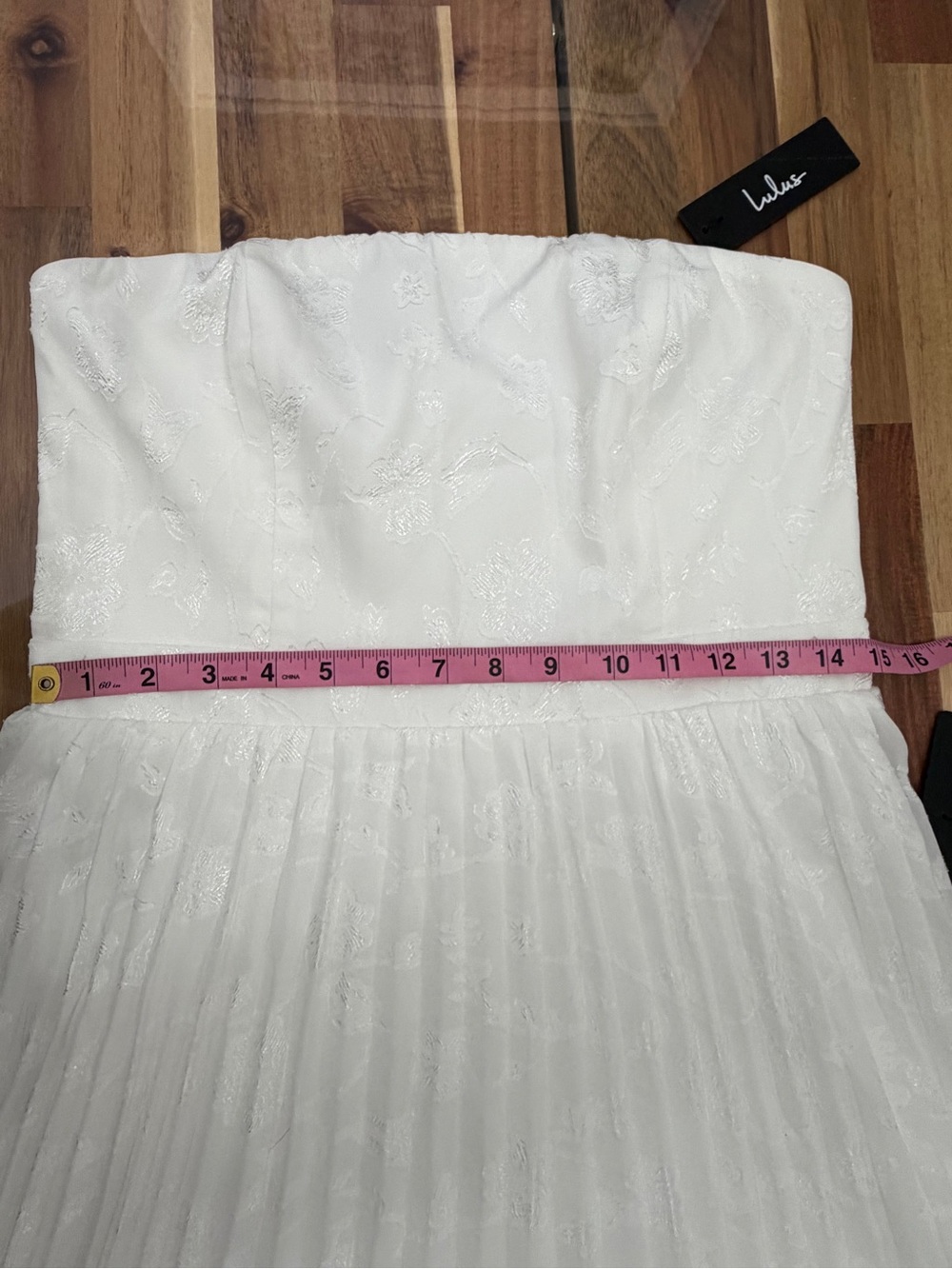 NWT Perfectly Stunning Ivory Jacquard Strapless Midi Dress Size Large White - Picture 9 of 13